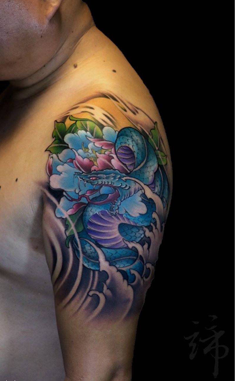 蛇纹身图片_成品肩部背部腰部腹部手臂腿部传统动物习俗纹身图案