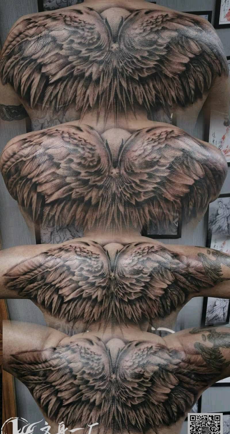 翅膀、未完纹身图片
