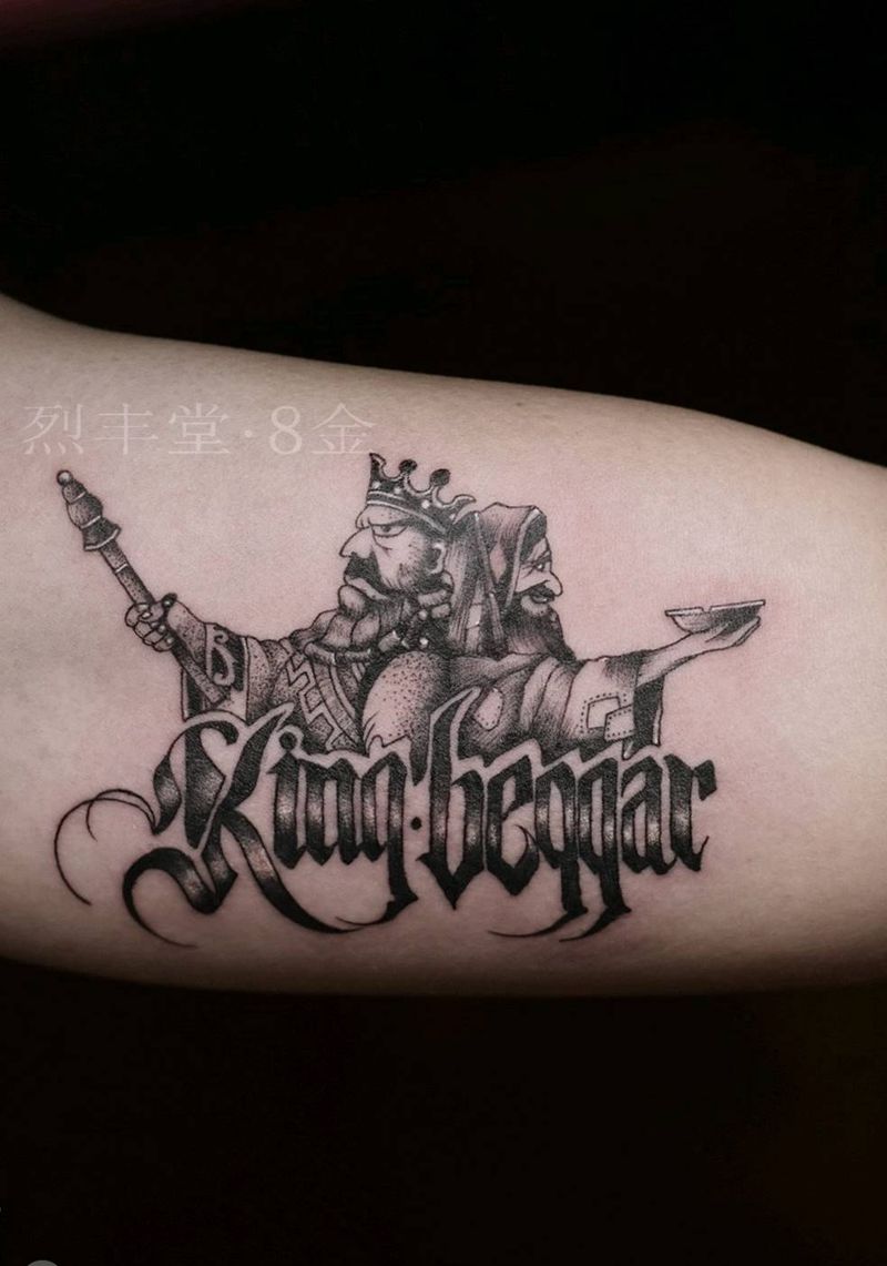 国王与乞丐纹身图片_臀部欧美习俗人物手稿纹身图案