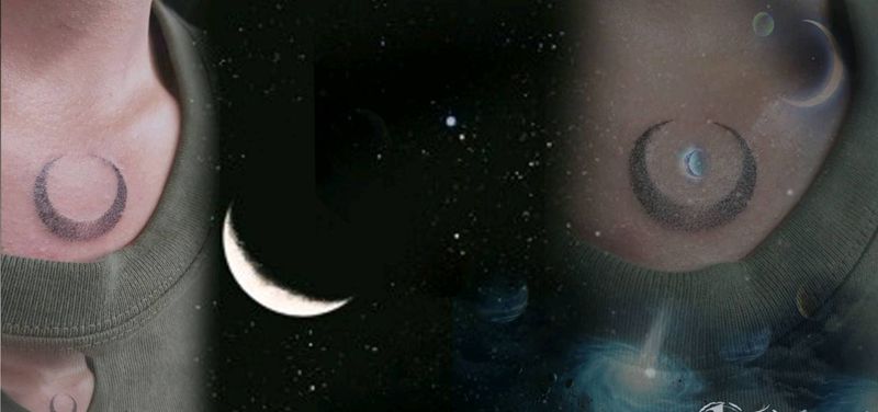 点刺月亮纹身图片