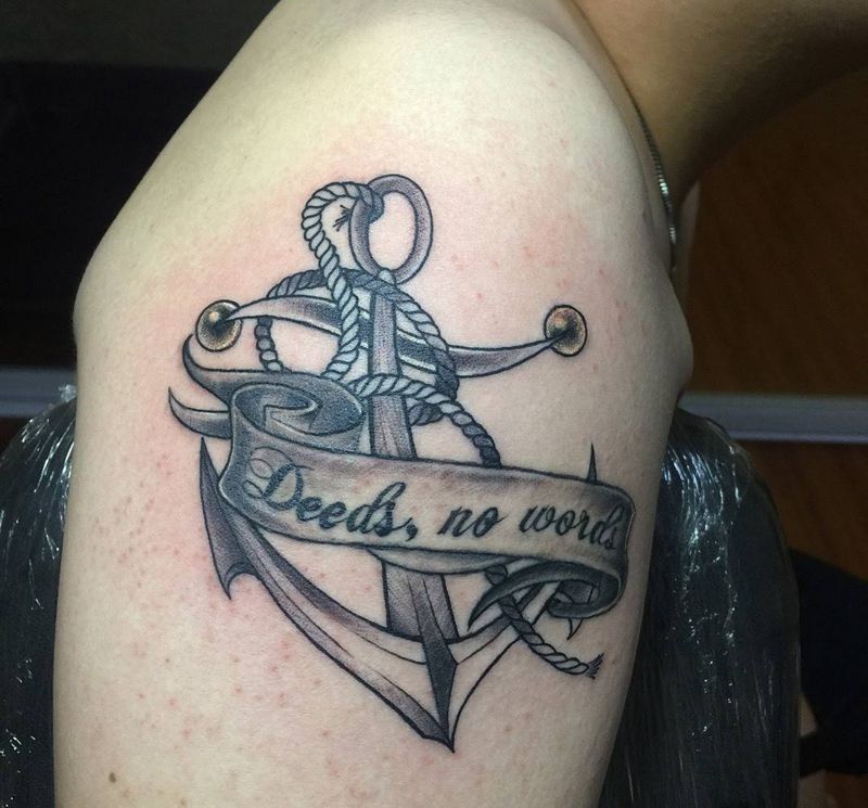 添加船锚纹身图片_成品手部手臂欧美图腾字符静物纹身图案