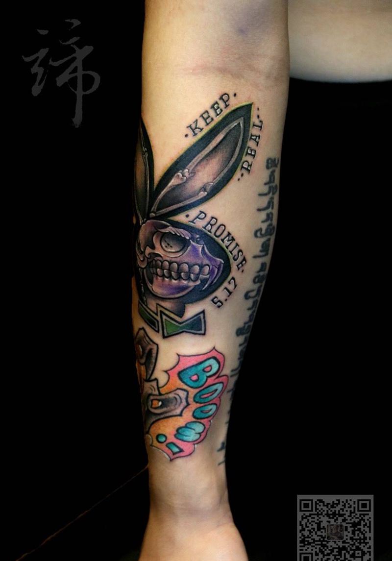 School纹身图片_成品肩部颈部胸部腰部臀部背部腹部手臂欧美纹身图案