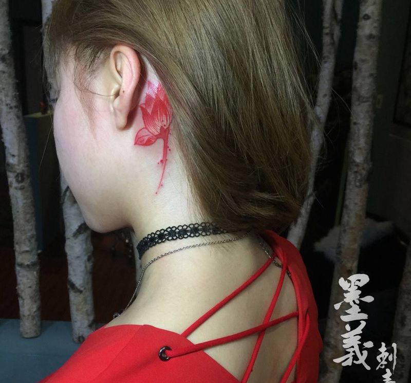 荷纹身图片_几何传统手部背部肩部手稿胸部臀部纹身图案