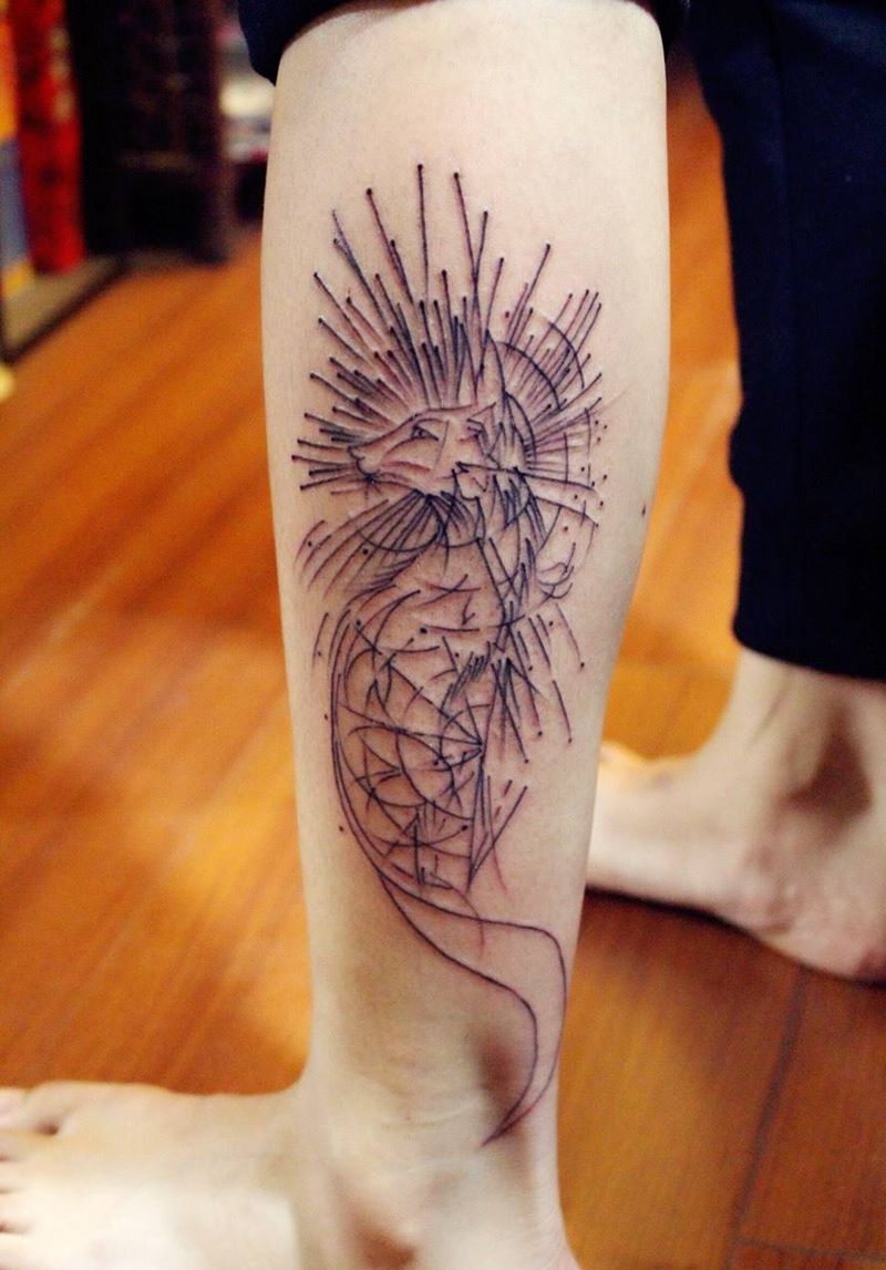 狐狸，加班跨年，快乐纹身图片