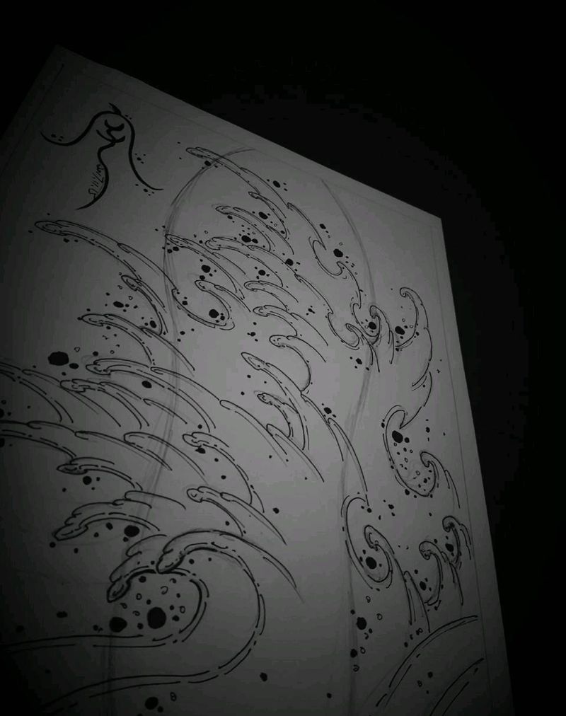 浪纹身图片_原创宇刺青纹身图案