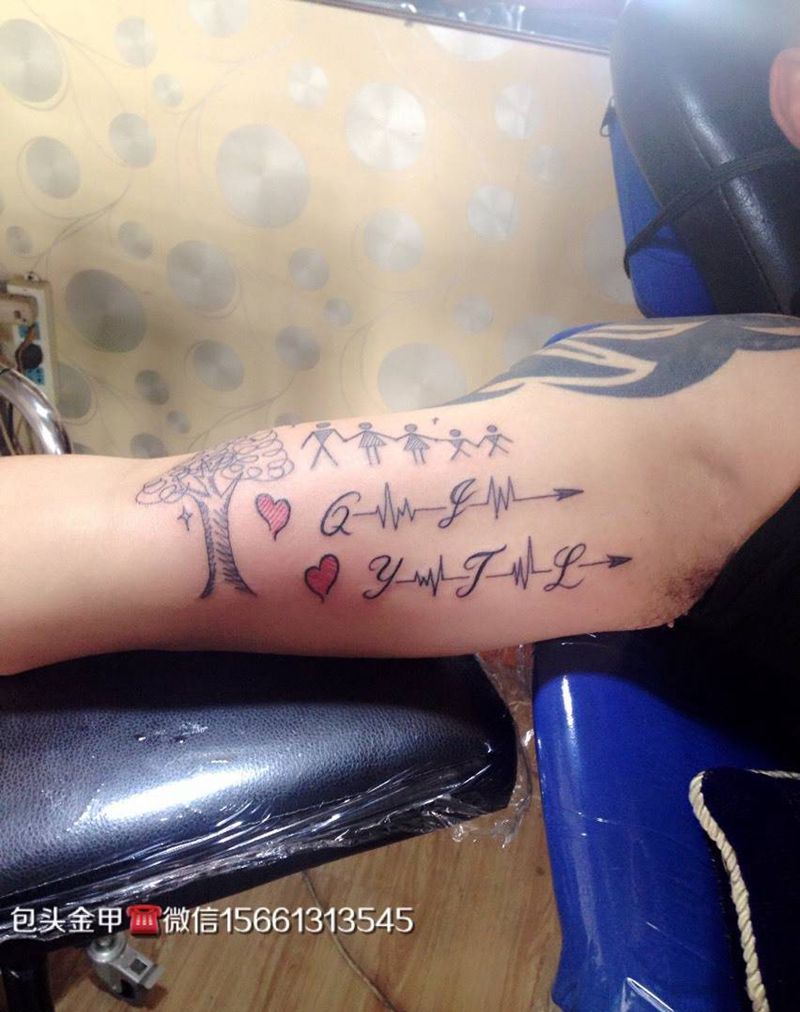 幸福一家人纹身图片