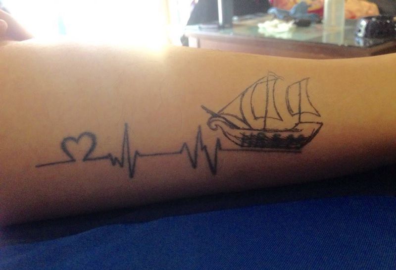 修改字母（⛵️）纹身图片