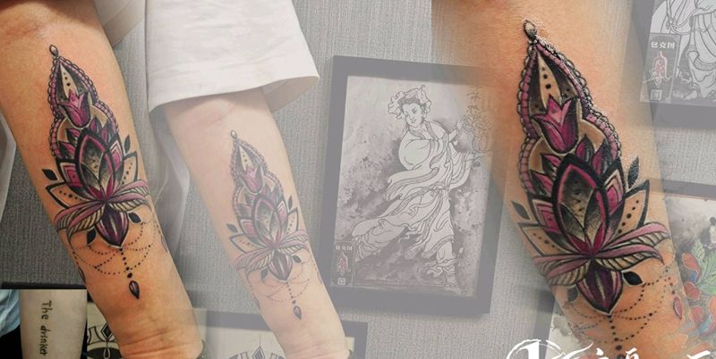 梵花纹身图片_图腾纹身图案