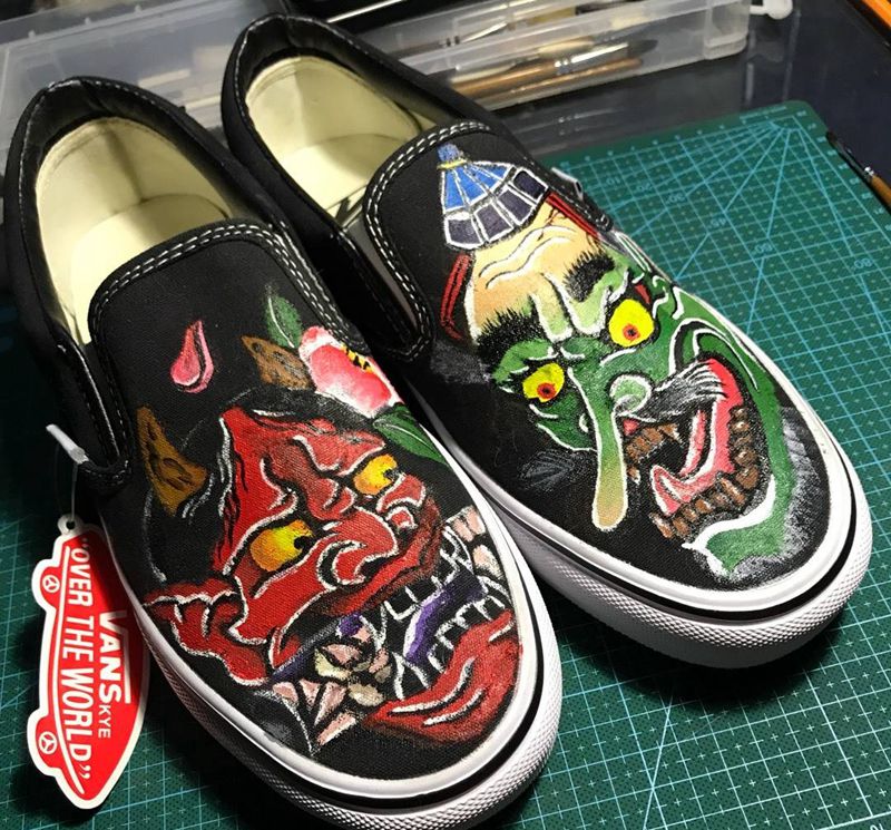 手绘鞋纹身图片