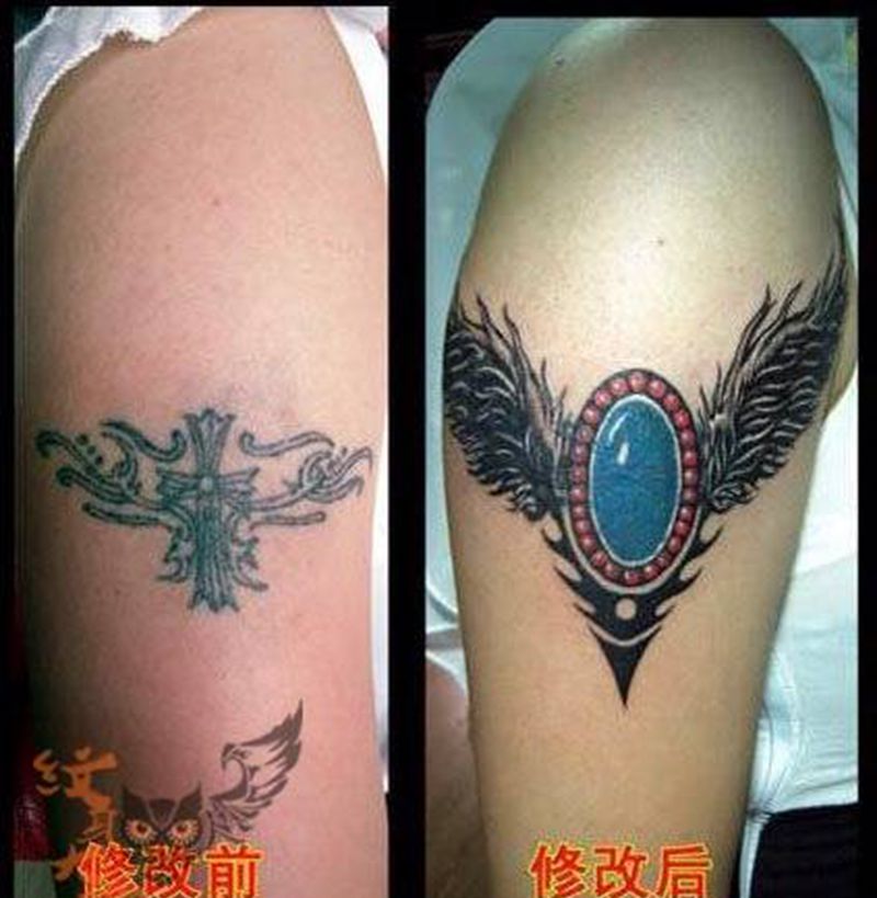 修改遮盖纹身图片