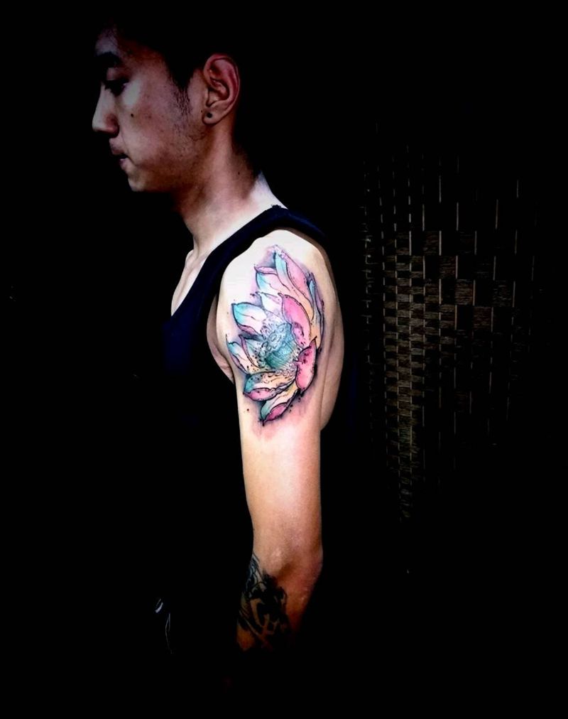 遮盖对比纹身图片_宇刺青遮盖手绘纹身图案