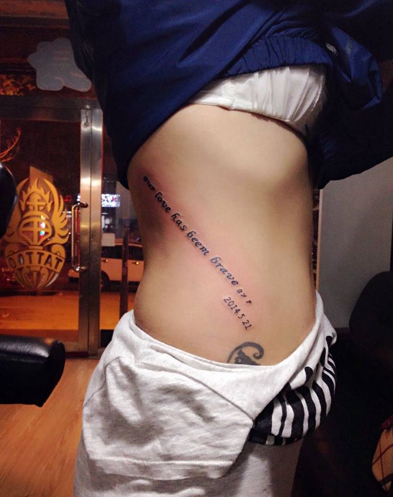 美女文字小清新纹身图片