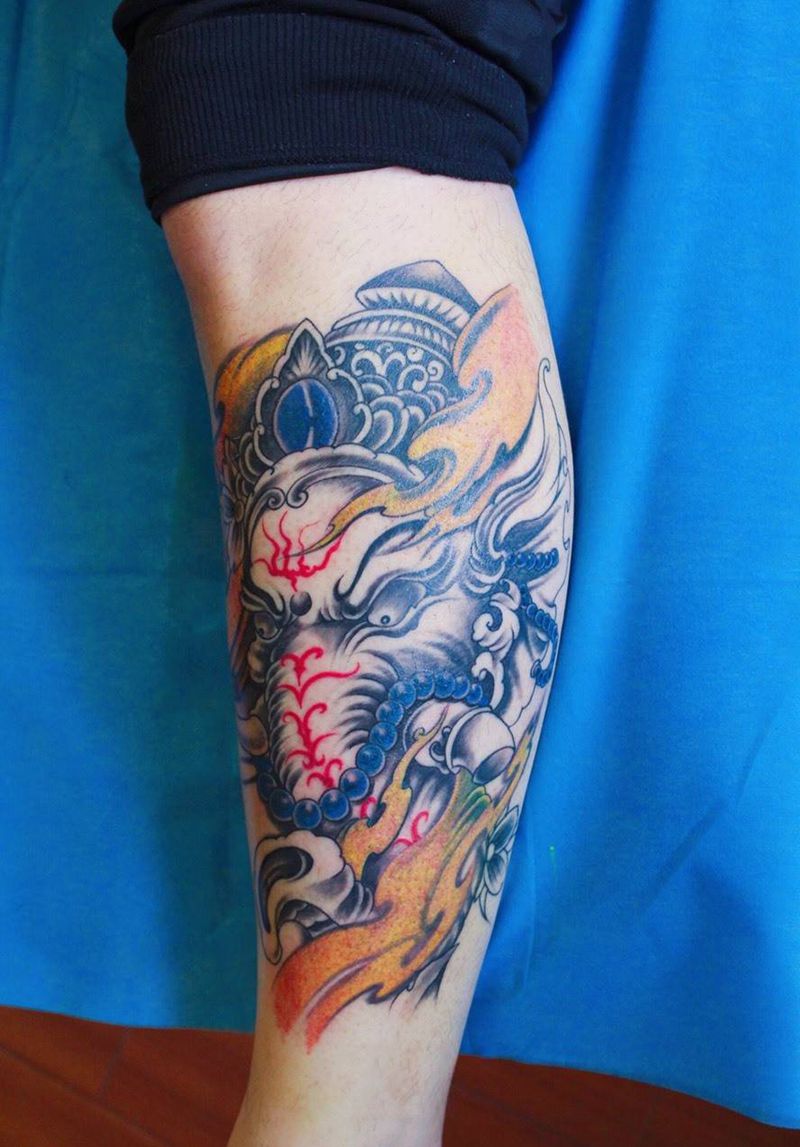 未完象神纹身图片