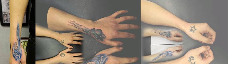 旧图遮盖纹身图片_手部纹身图案