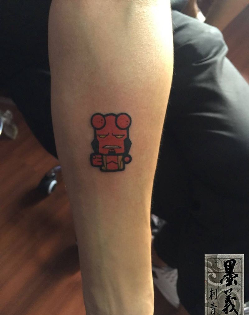 Q版纹身图片_成品手臂清新人物纹身图案