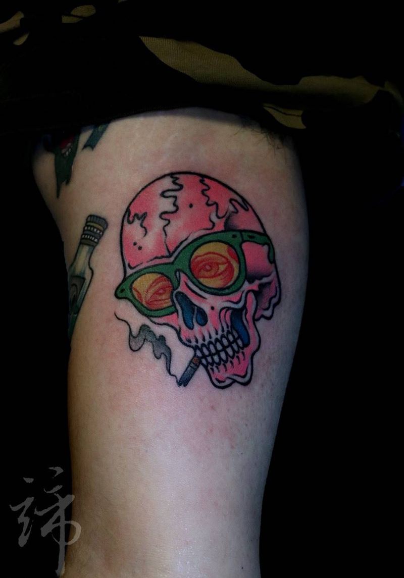 骷髅纹身图片_成品臀部手臂腿部背部腰部腹部胸部肩部欧美纹身图案