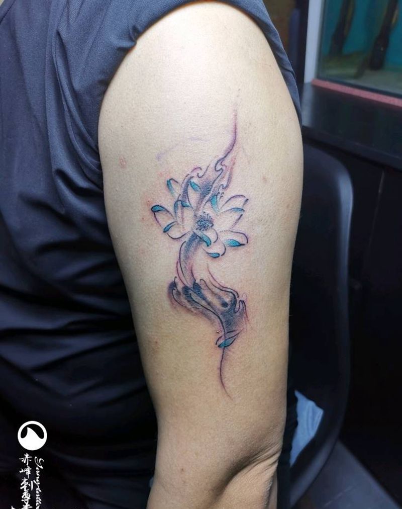 小遮盖，纹身图片_手臂水墨纹身图案