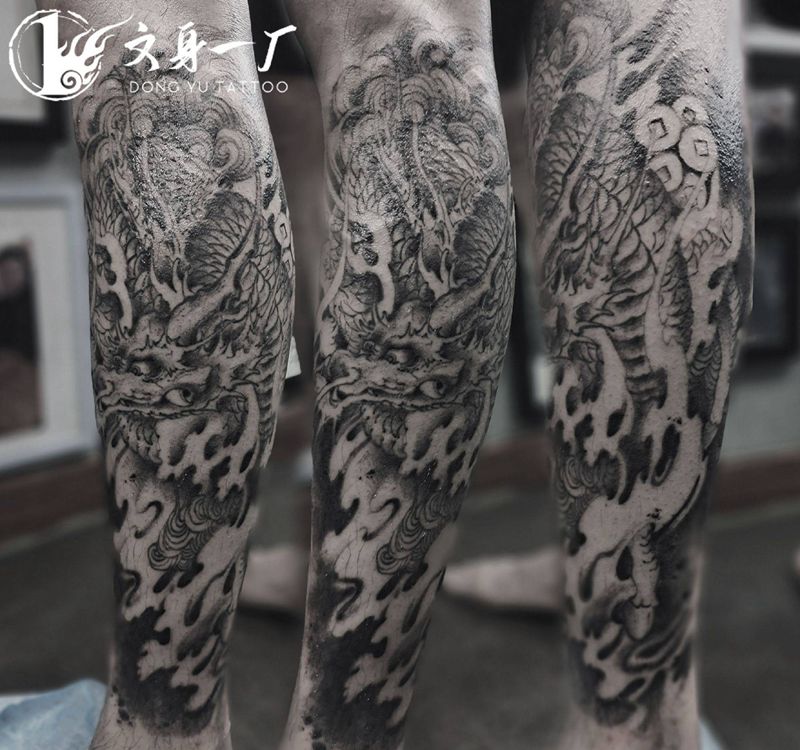 麒麟（未完待续）纹身图片_新传统纹身图案