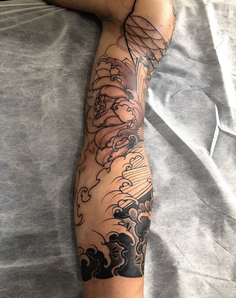 遮盖鲤鱼纹身图片