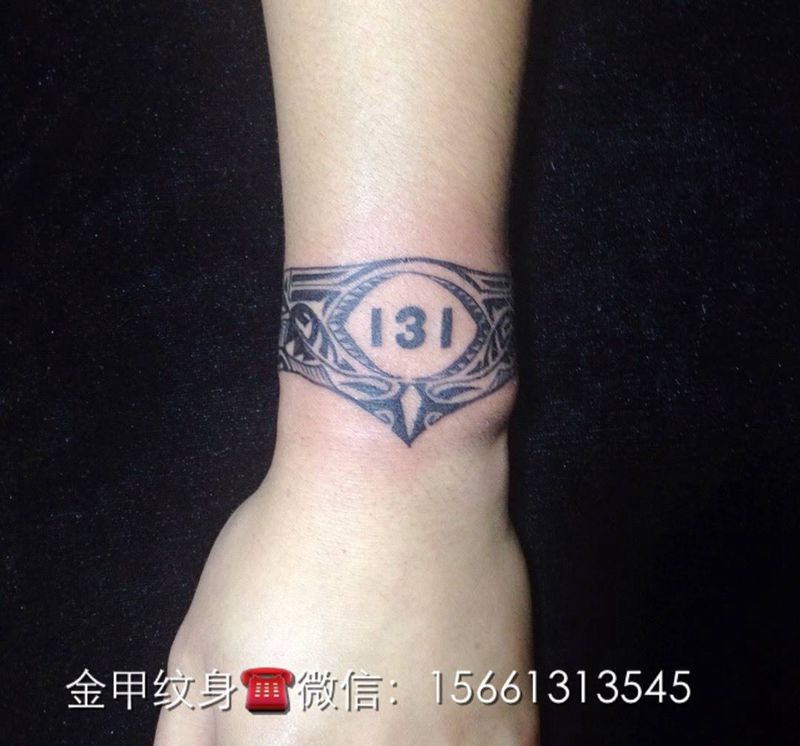 玛雅图腾腕环纹身图片