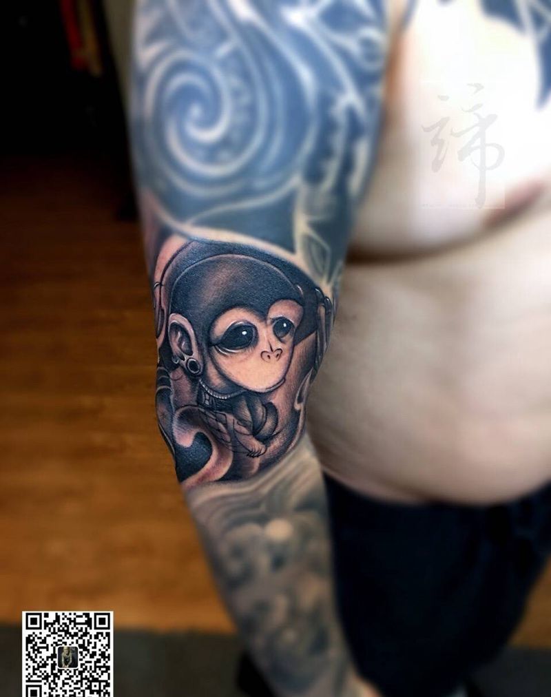 小猴子纹身图片
