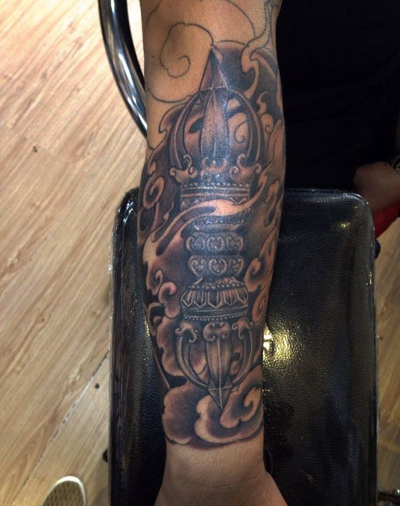 千手观音花臂半胛进程纹身图片