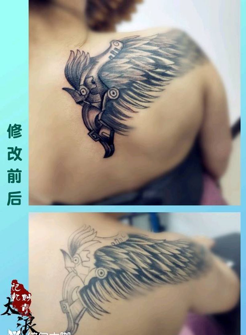 修改纹身纹身图片_肩部欧美写实纹身图案