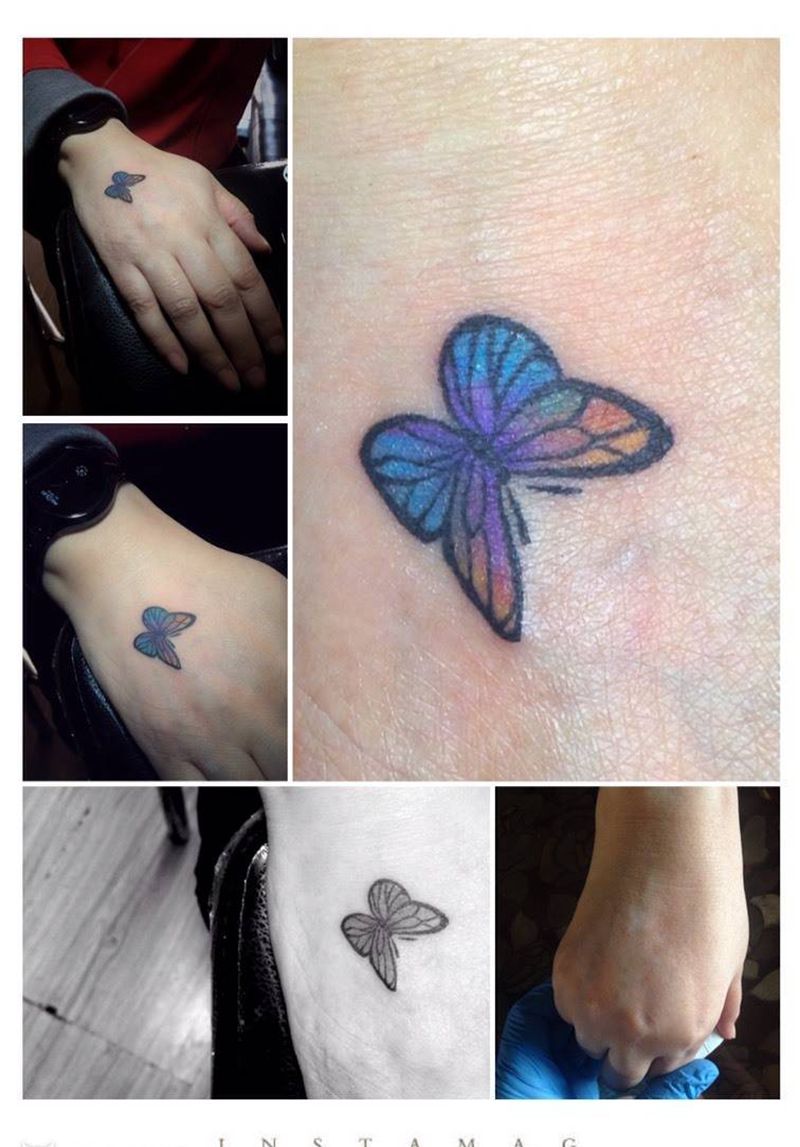 遮盖白斑纹身图片_成品手部清新动物纹身图案