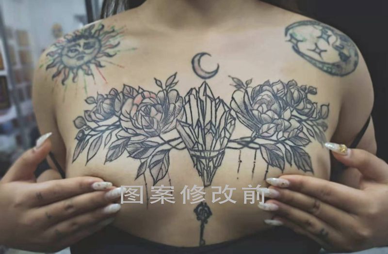 花胸修改纹身图片_文身一厂纹身图案