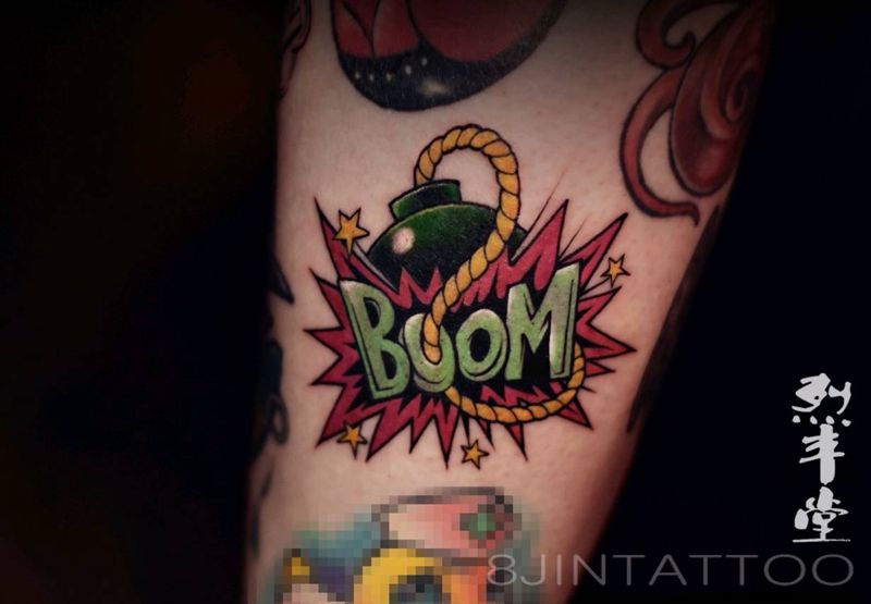 BOOM纹身图片_手臂New SchoolOld SchoolBOOM纹身图案