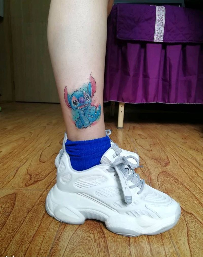 遮盖作品纹身图片_脚部New School水彩修改遮盖纹身图案