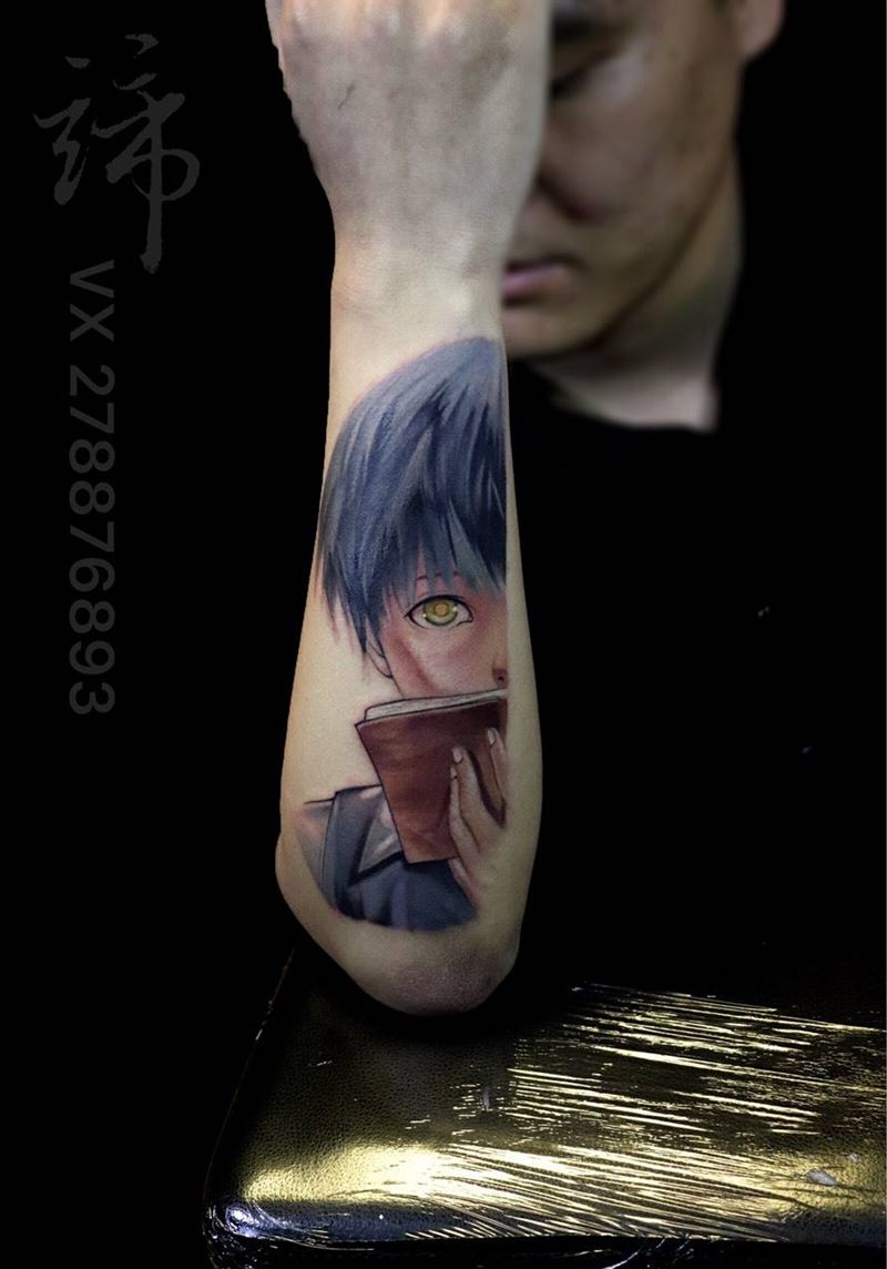 动漫纹身图片_成品肩部胸部腰部背部欧美清新写实手臂人物纹身图案