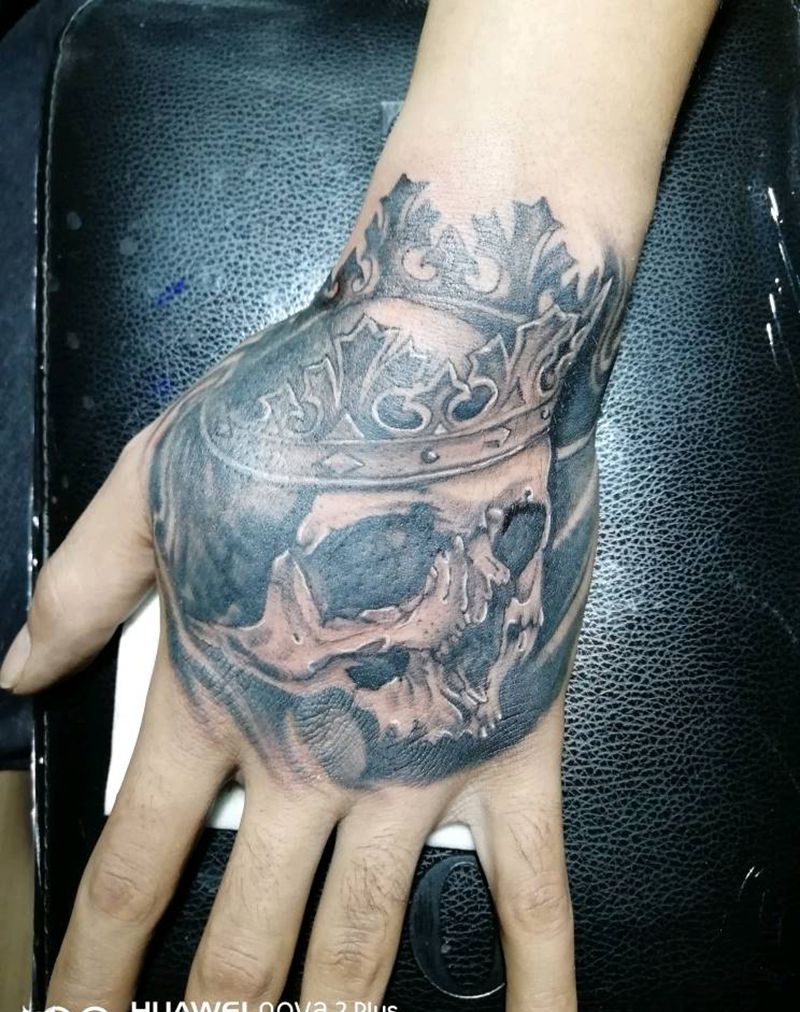 遮盖纹身图片_手部欧美写实纹身图案