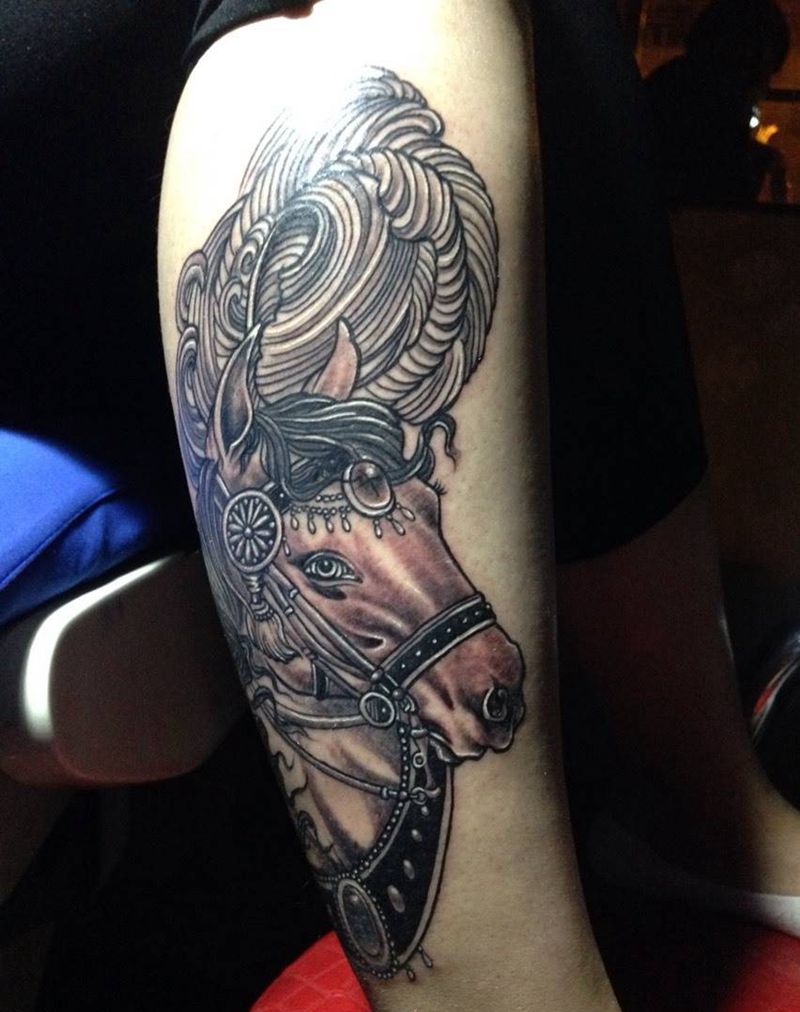 马头纹身图片