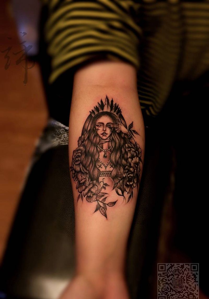 少女纹身图片_手臂成品手部欧美清新习俗原创纹身图案