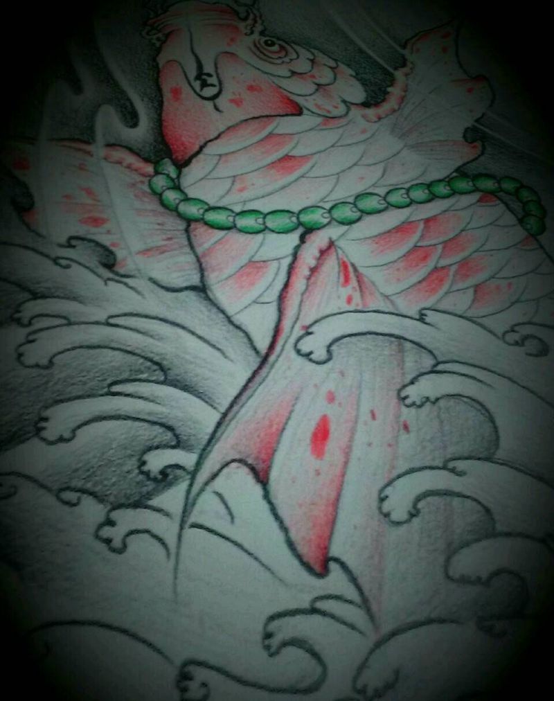 原创【锦鲤】纹身图片_传统动物原创手稿成品手稿纹身图案