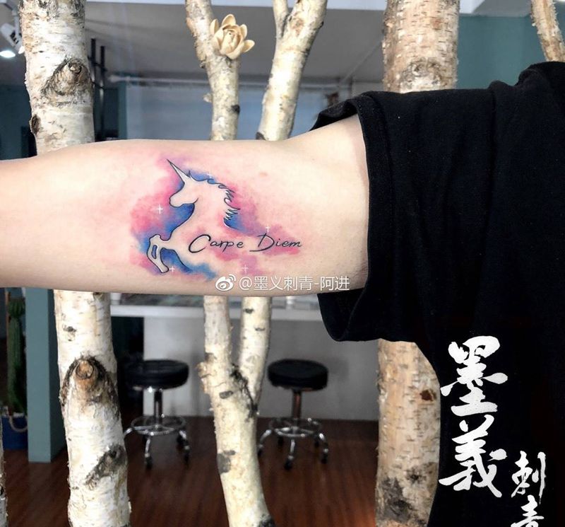 天马纹身图片_背部图腾纹身图案