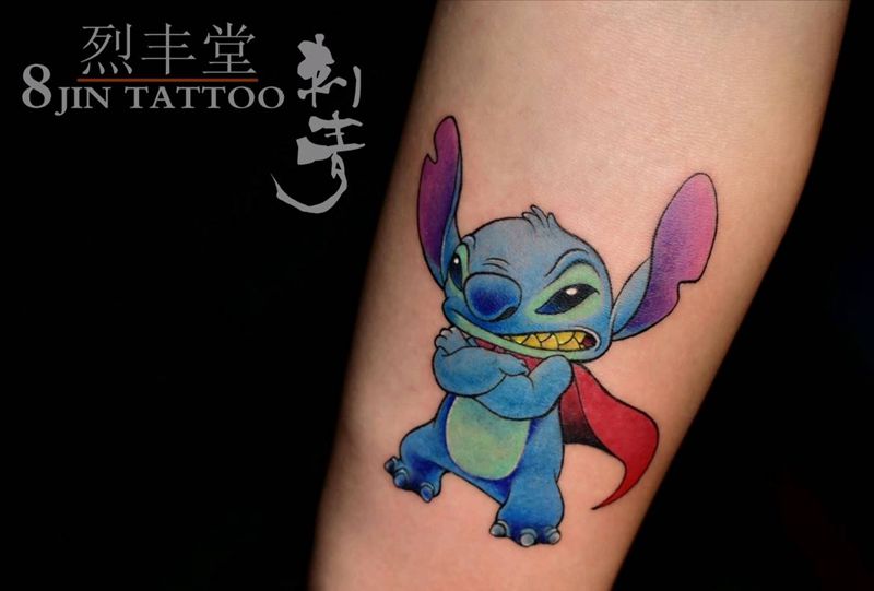 史迪奇史迪仔纹身图片_手臂New School史迪仔史迪奇纹身图案