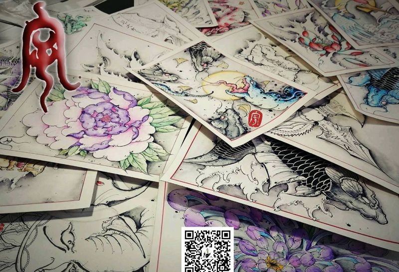画稿纹身图片_原创宇刺青手稿纹身图案