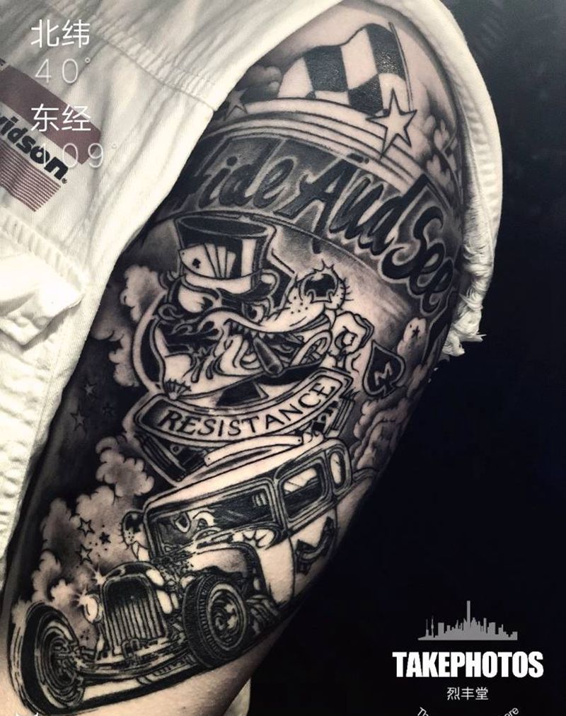 美式卡通派纹身图片_手臂Old SchoolNew School美式纹身图案