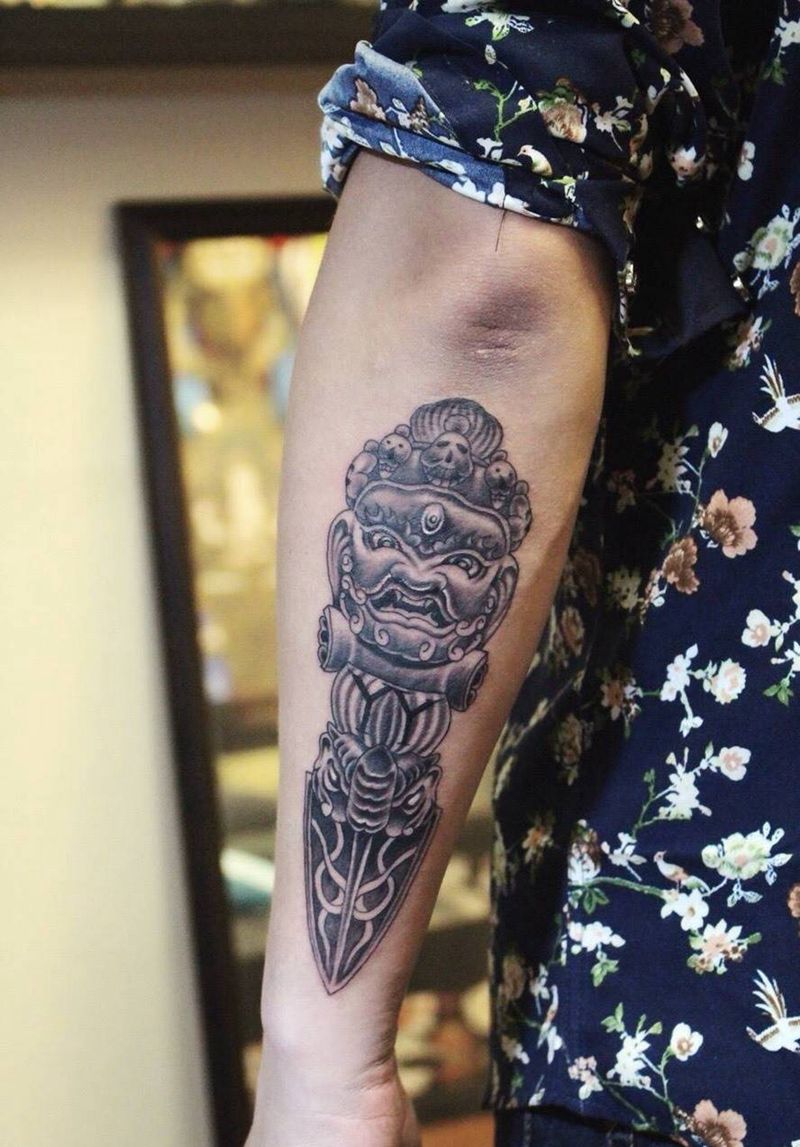 降魔杵纹身图片