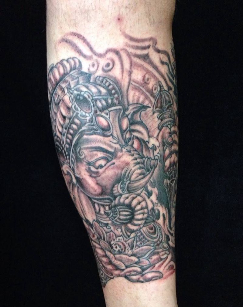 包小腿纹身图片