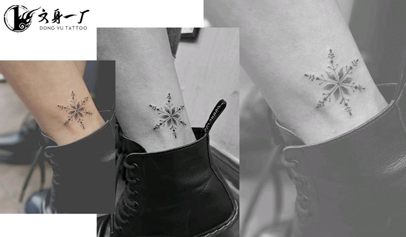 小雪花纹身图片_小清新纹身图案