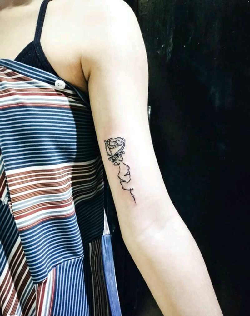 脸、花、三角纹身图片_原创宇刺青成品纹身图案