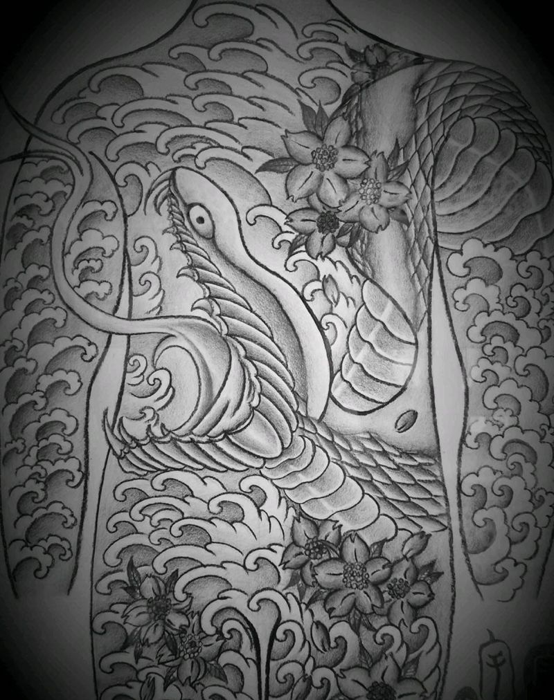 恋心纹身图片_原创宇刺青手稿纹身图案