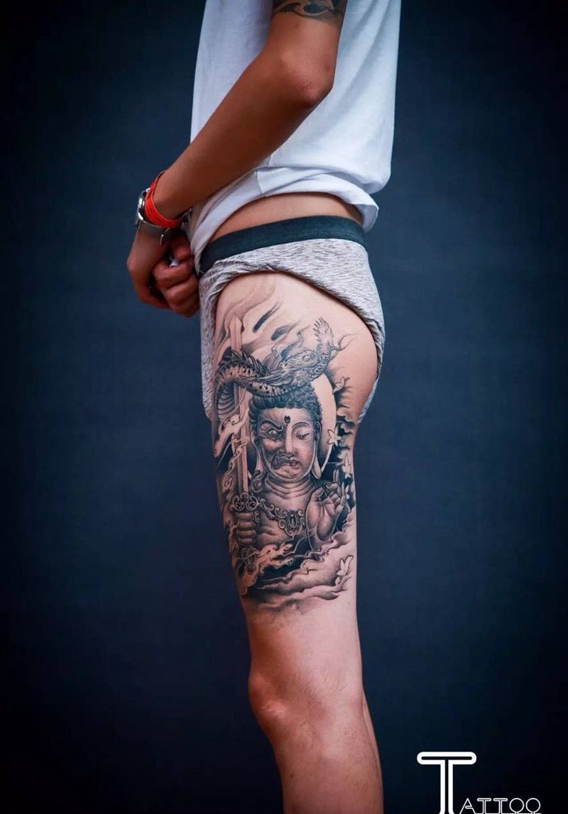 明王与佛纹身图片