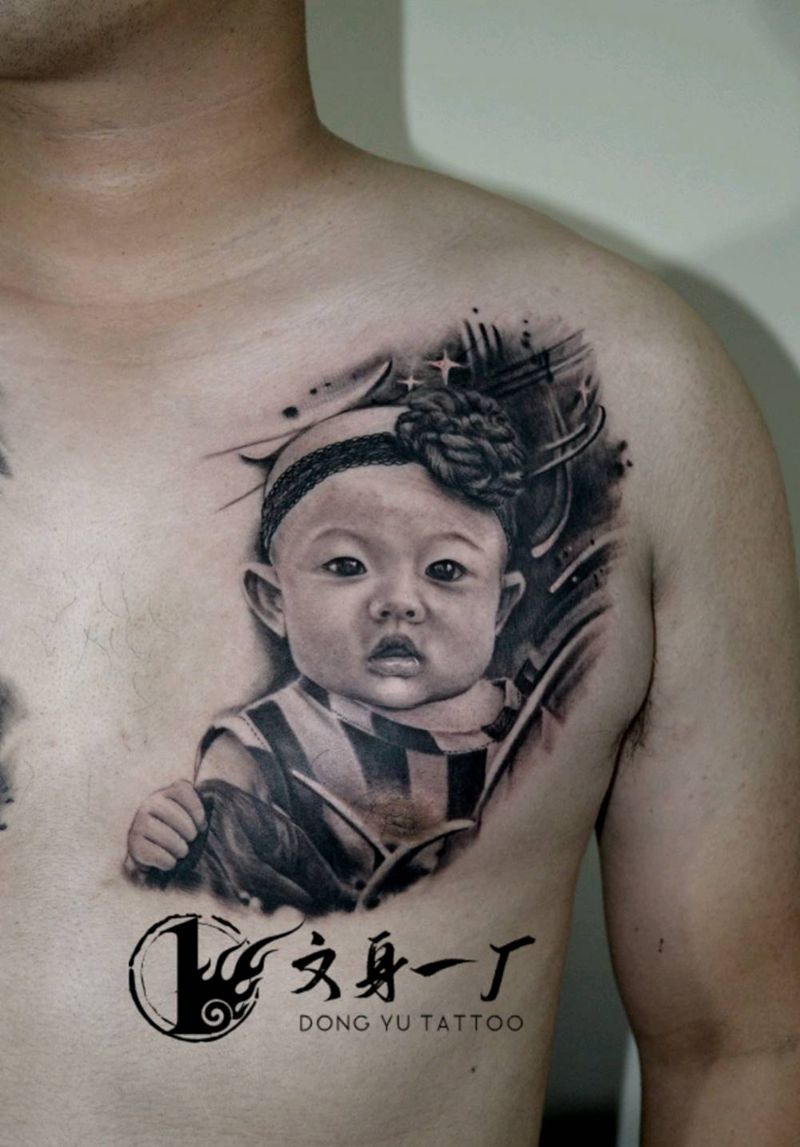 家庭套系纹身图片_欧美写实纹身图案