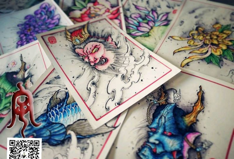 包头宇刺青手稿纹身图片_原创宇刺青手稿纹身图案