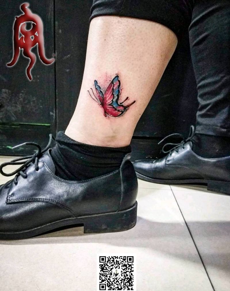 蝴蝶纹身图片_清新动物原创宇刺青纹身图案