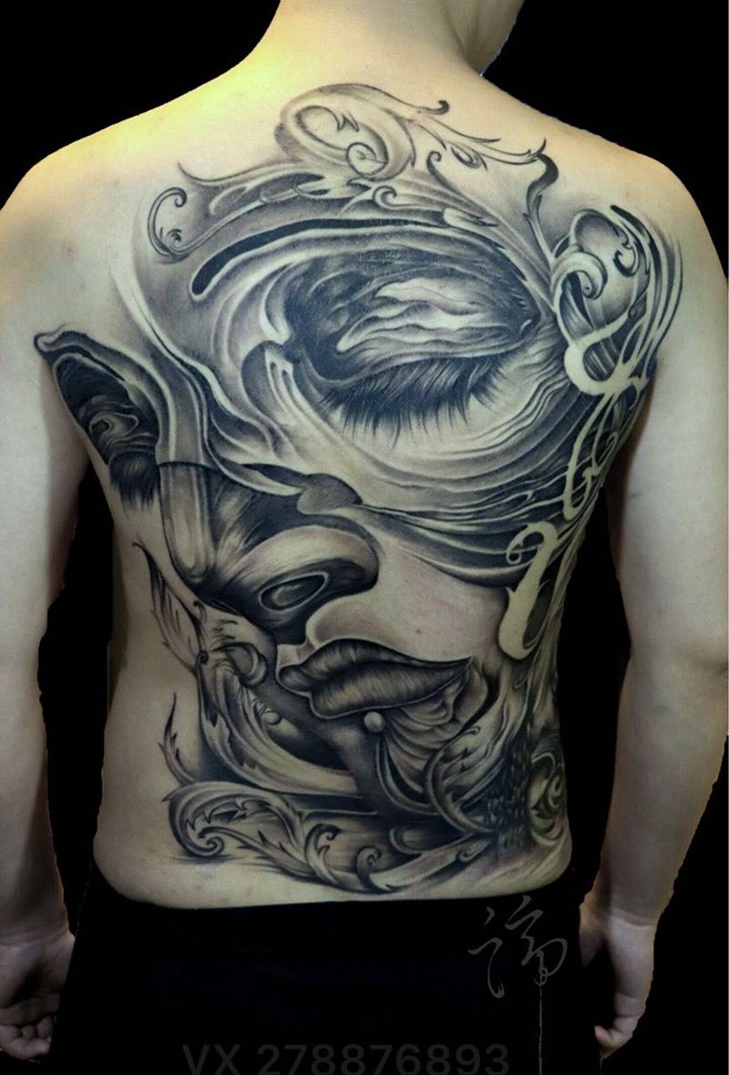 欧美人像纹身图片_成品背部腿部欧美人物腹部胸部脚部臀部纹身图案